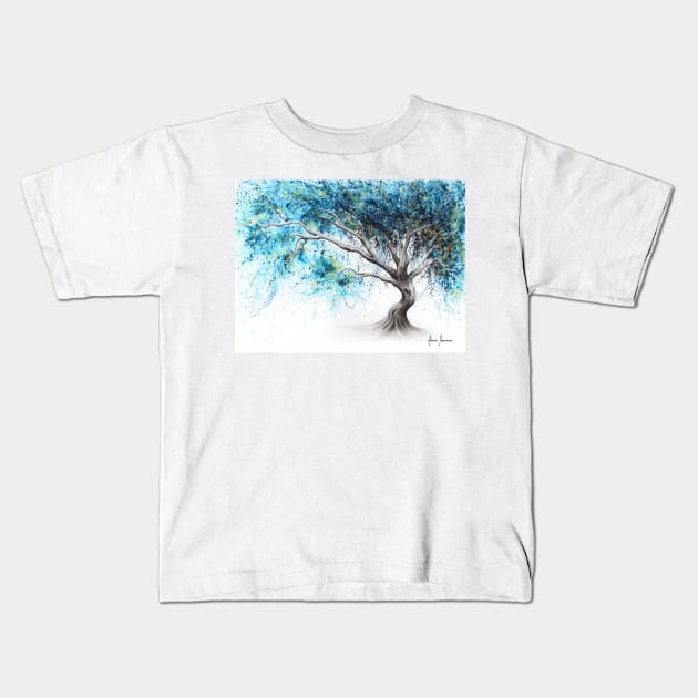 Blue Crystal Dream Tree Kids T-Shirt by AshvinHarrison